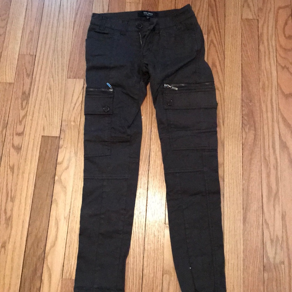 Billy blue cargo pants with zipper detail